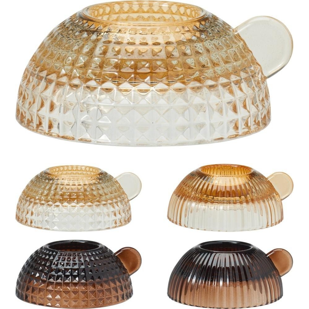 PCANDELA VETRO 10X3CM 4ASS